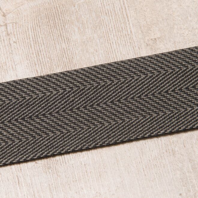 40mm Gurtband "Bonnie" Fischgrät schwarz