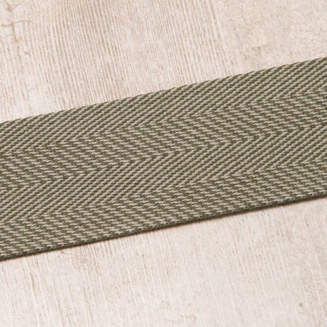 40mm Gurtband "Bonnie" Fischgrät waldgrün