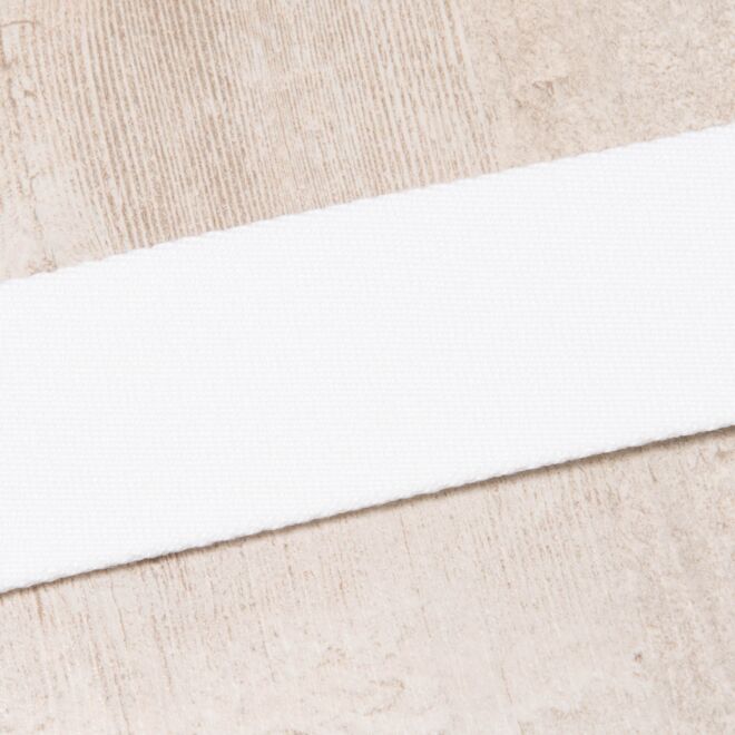 40mm Gurtband "Bonnie" Uni weiß