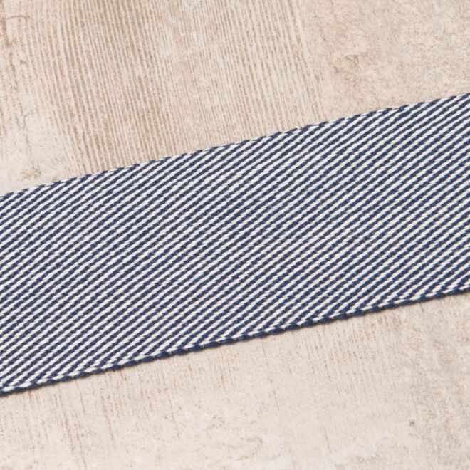 40mm Gurtband "Bonnie" Diagonalstreifen navy
