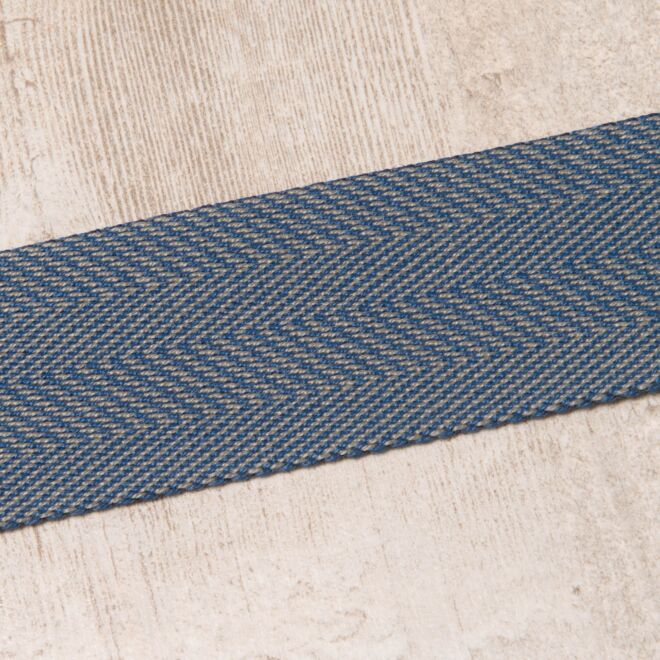 40mm Gurtband "Bonnie" Fischgrät denimblau