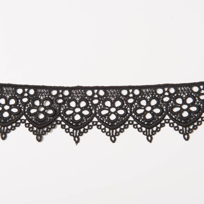 Guipure-Spitze "Blumen" schwarz