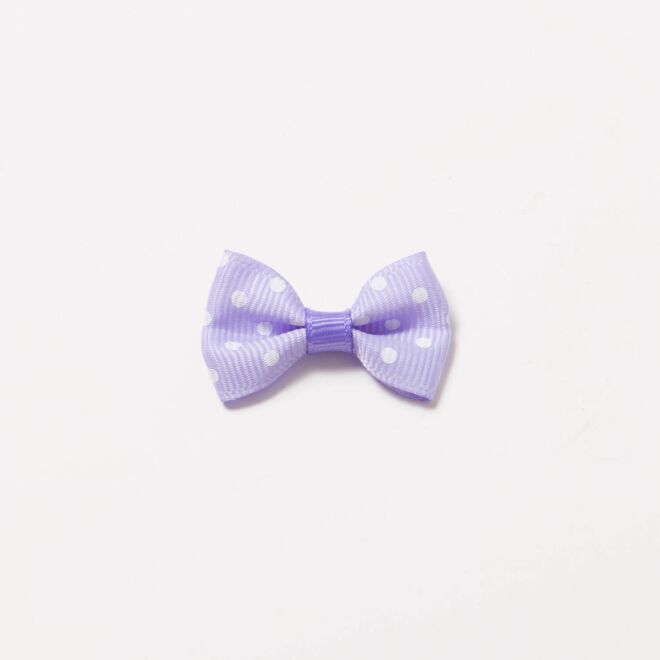 Grosgrain-Schleife Multi 4cm Punkte mauve-weiß