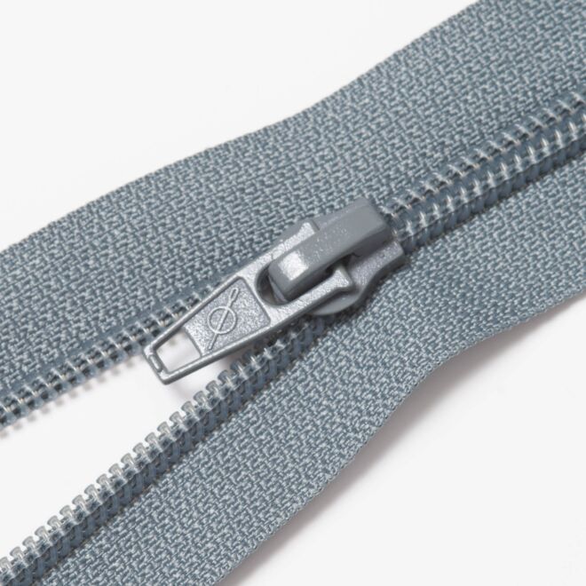 Teilbarer Nylon Reißverschluss, 6mm, bleigrau