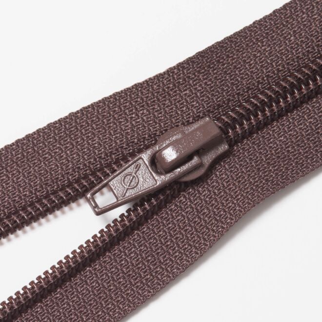 Teilbarer Nylon Reißverschluss, 6mm, schokobraun