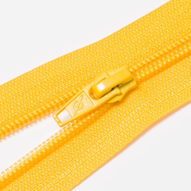 Teilbarer Nylon Reißverschluss, 6mm, dunkelgelb