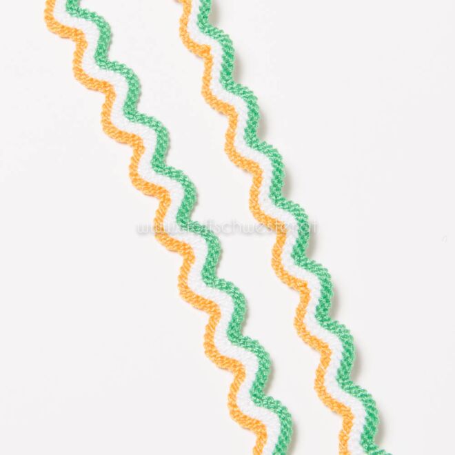 15mm Zackenlitze Multi grün/orange