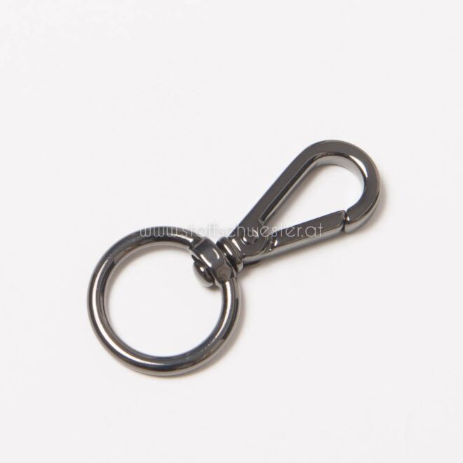 Metallkarabiner mit Ring 60mm anthrazit