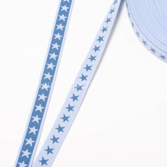 20mm Sternengummi hellblau/jeans