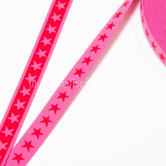 20mm Sternengummi rosa/rot