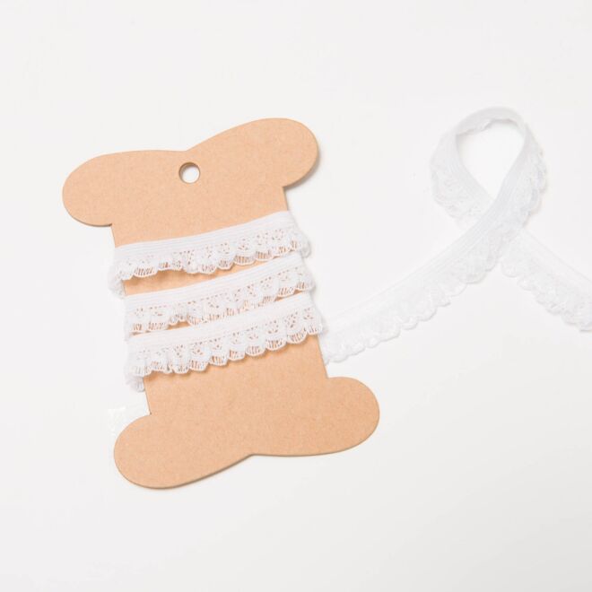 12mm Spitzenband elastisch weiß