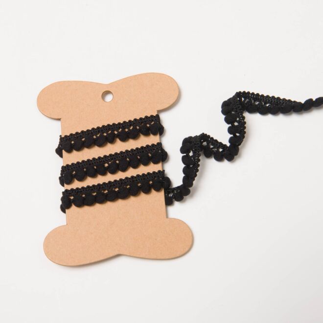 10mm Bommelborte schwarz