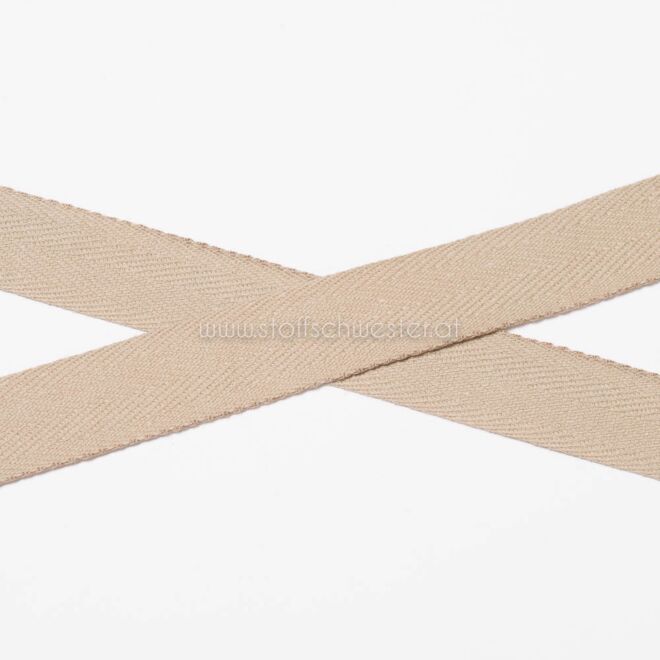 20mm Baumwollköperband hellbraun