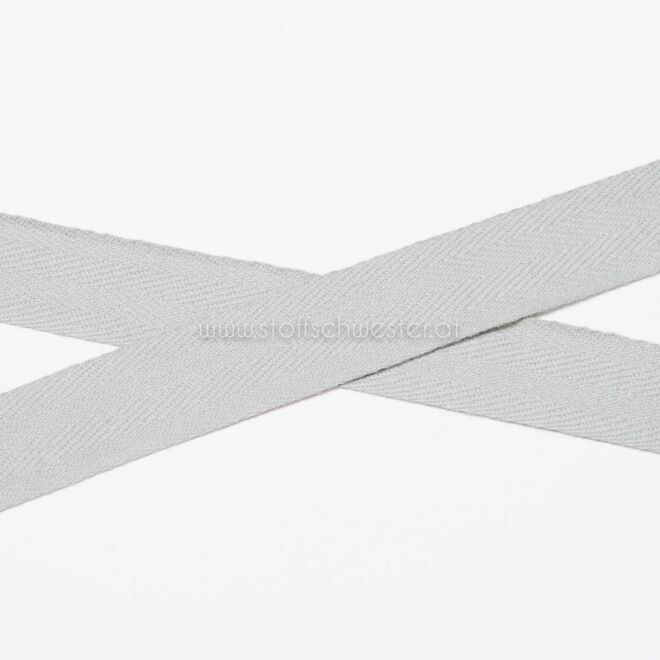 20mm Baumwollköperband hellgrau