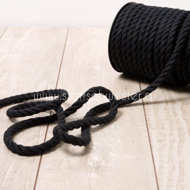 10mm Kordel "soft" schwarz