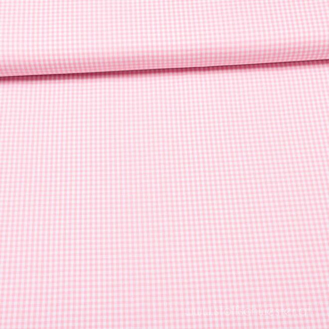 Basicbaumwolle von der Stoffschwester: Kleine Karos (garngefärbt) Baumwolle rosa