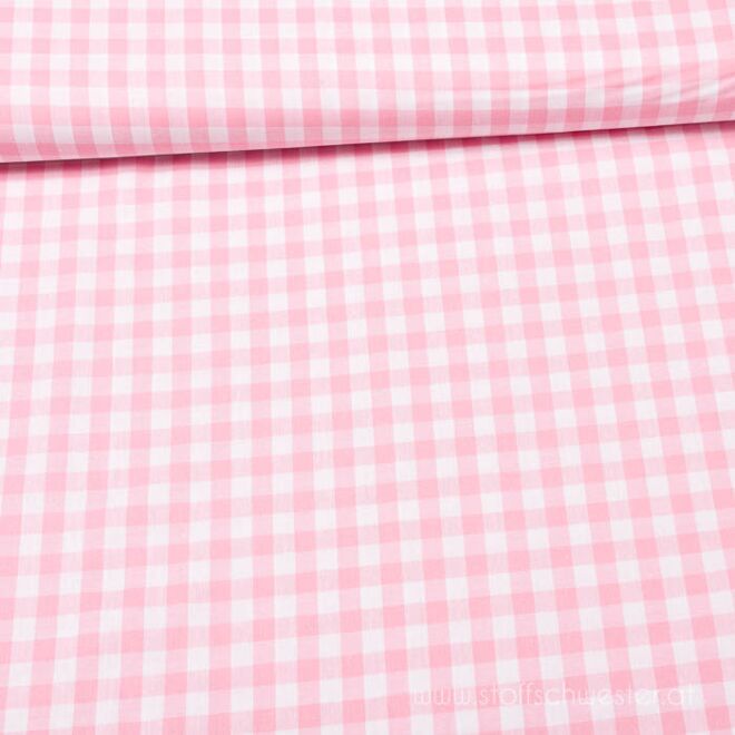 Basicbaumwolle von der Stoffschwester: Große Karos (garngefärbt) rosa