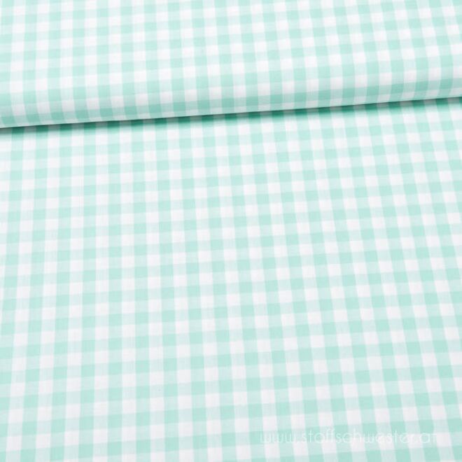 Basicbaumwolle von der Stoffschwester: Große Karos (garngefärbt) mint