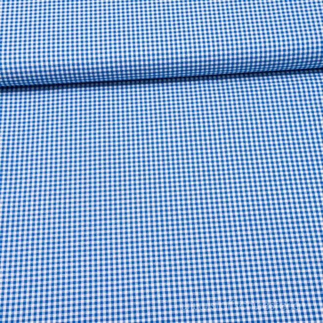 Basicbaumwolle von der Stoffschwester: Kleine Karos (garngefärbt) Baumwolle royalblau