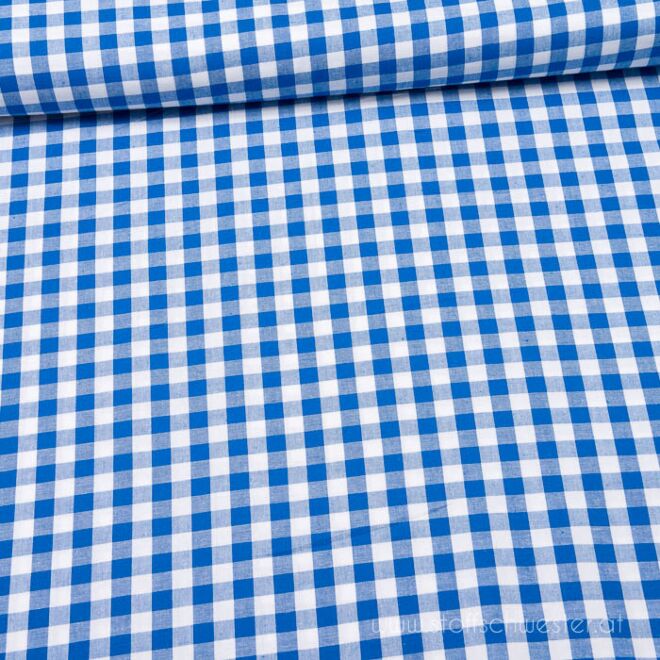 Basicbaumwolle von der Stoffschwester: Große Karos (garngefärbt) royalblau