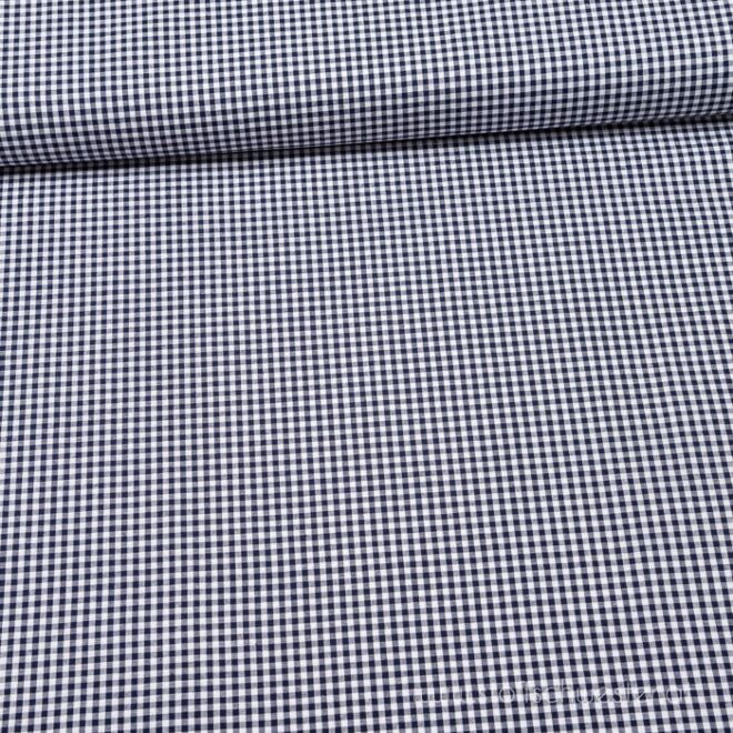 Basicbaumwolle von der Stoffschwester: Kleine Karos (garngefärbt) Baumwolle dunkelblau