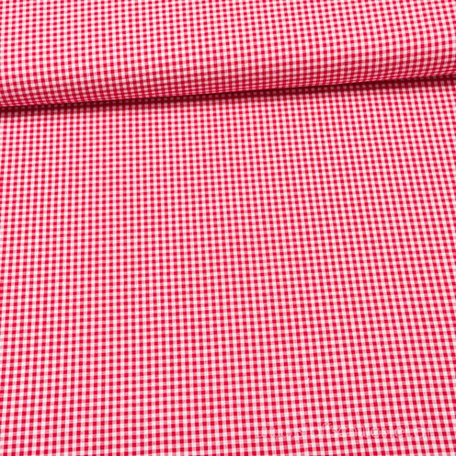 Basicbaumwolle von der Stoffschwester: Kleine Karos (garngefärbt) Baumwolle rot