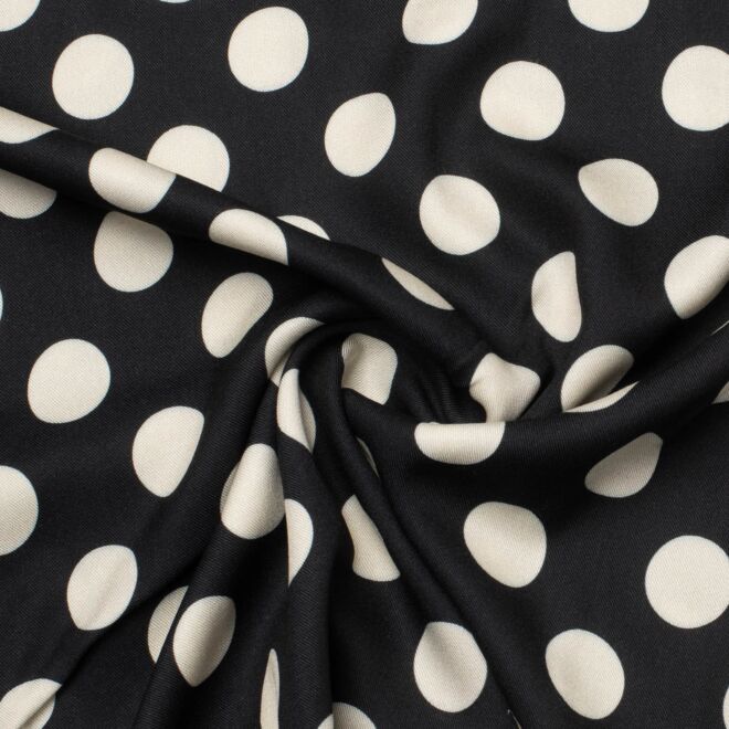 Viskose Polka Dots schwarz
