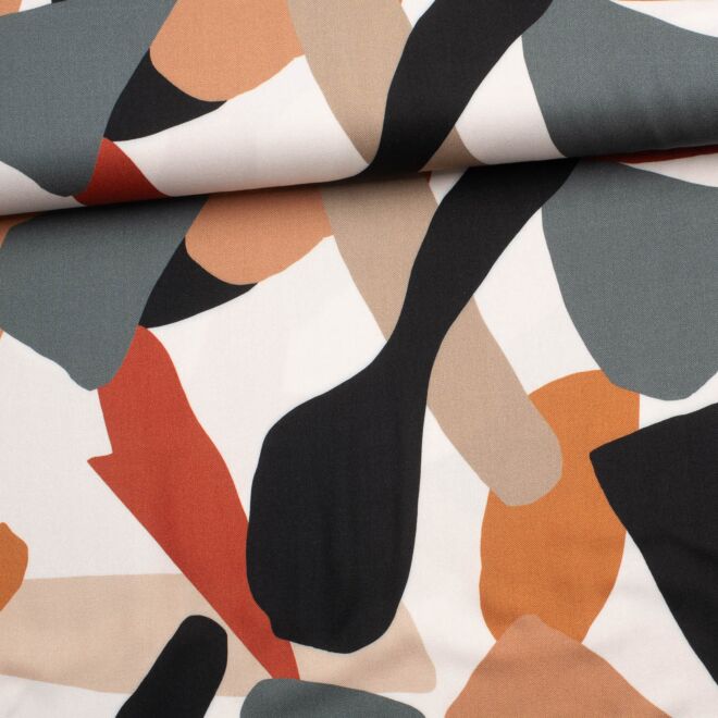 Viskose Modernes Mosaik ecru/braun