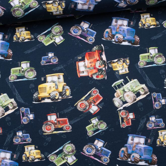 Bunte Traktoren Jersey blau