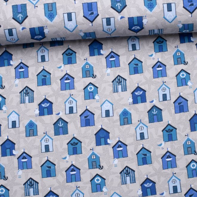 Strandhäuschen Jersey blau