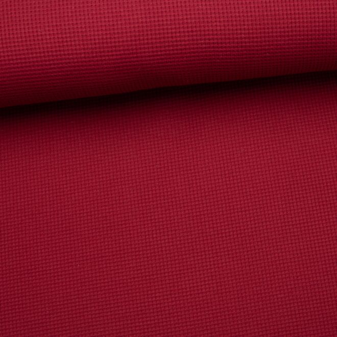 Bio-Waffelstrickjersey bordeaux