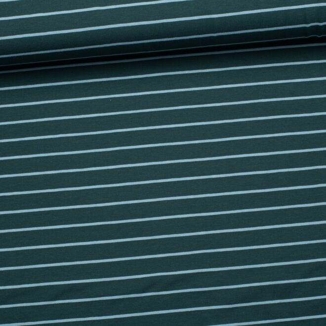 Streifenjersey "Isa" petrol/türkis