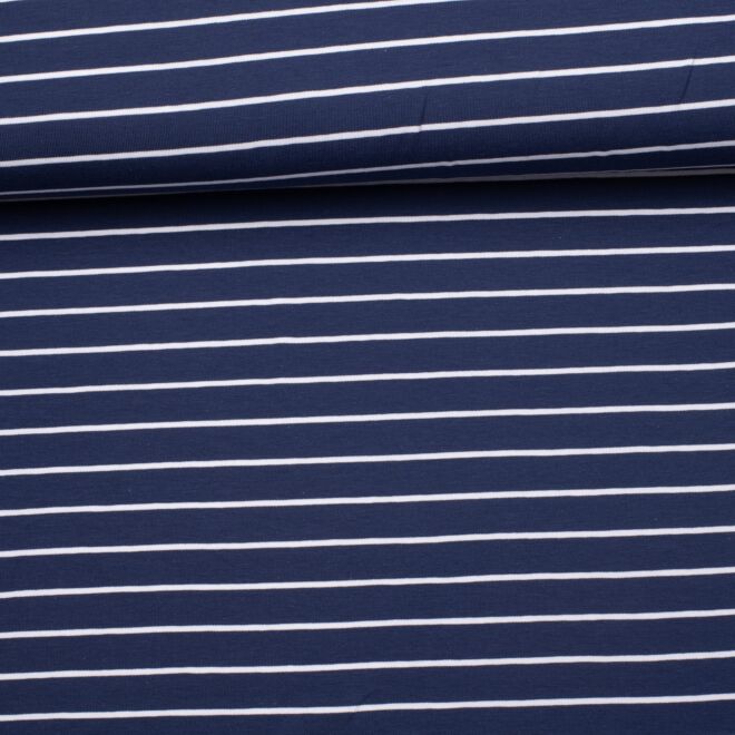 Streifenjersey "Isa" dunkelblau/weiß