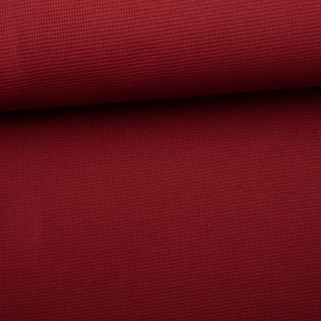Waffel-Strickjersey bordeaux