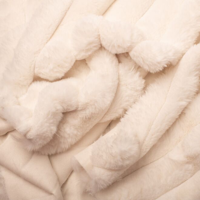 Kunstfell / Fellimitat mit dicken Rippen natur