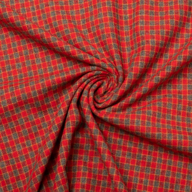 Biobaumwolle-Flanell rot kariert