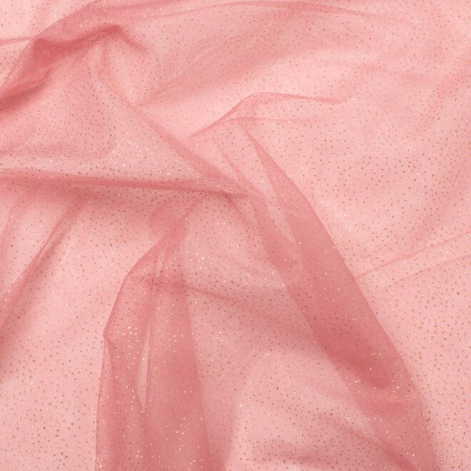 Glitzertüll "Sparkle" altrosa/gold