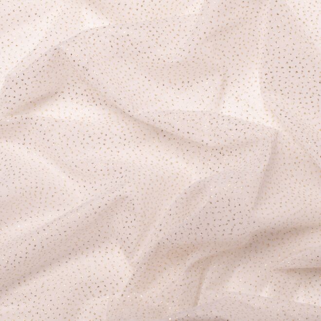 Glitzertüll "Sparkle" weiß/gold