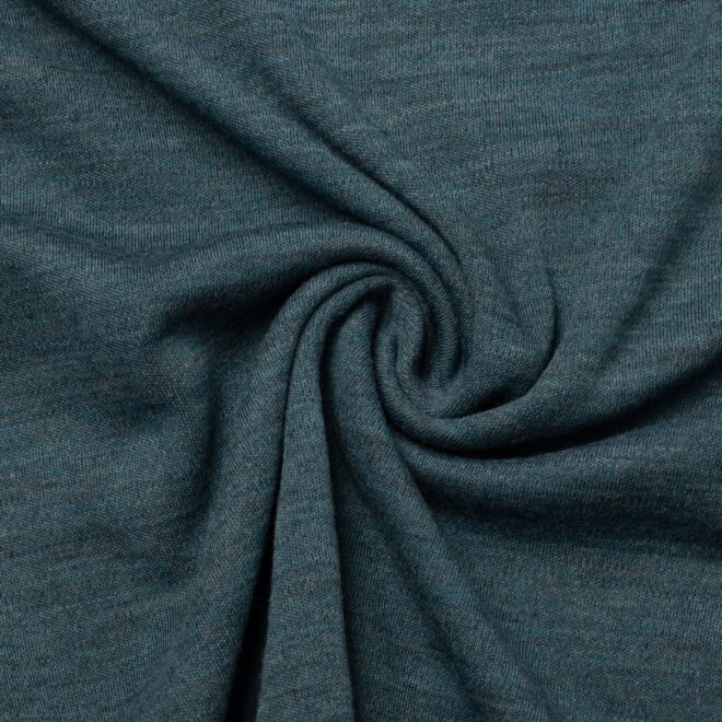 Merinojersey "Talvi" petrol-meliert (mulesingfrei)