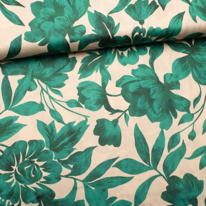 Viskose-Satin "Emerald Bloom" (made in Italy)