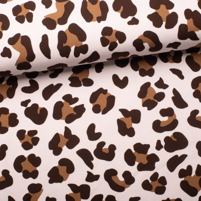 French Terry Leo Spots wollweiß