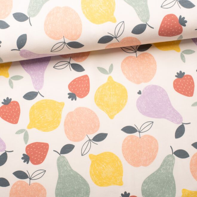 French Terry Fruits wollweiß