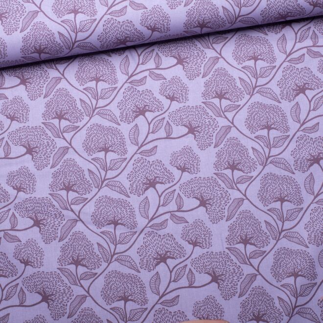 Baumwollwebware „Floral Branches“ lila