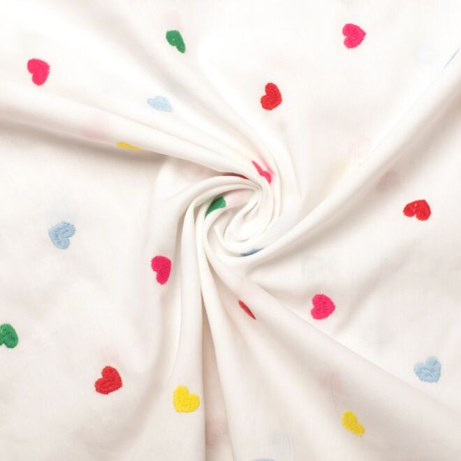 Webware "3D-Blumen bestickt" hellblau-gestreift