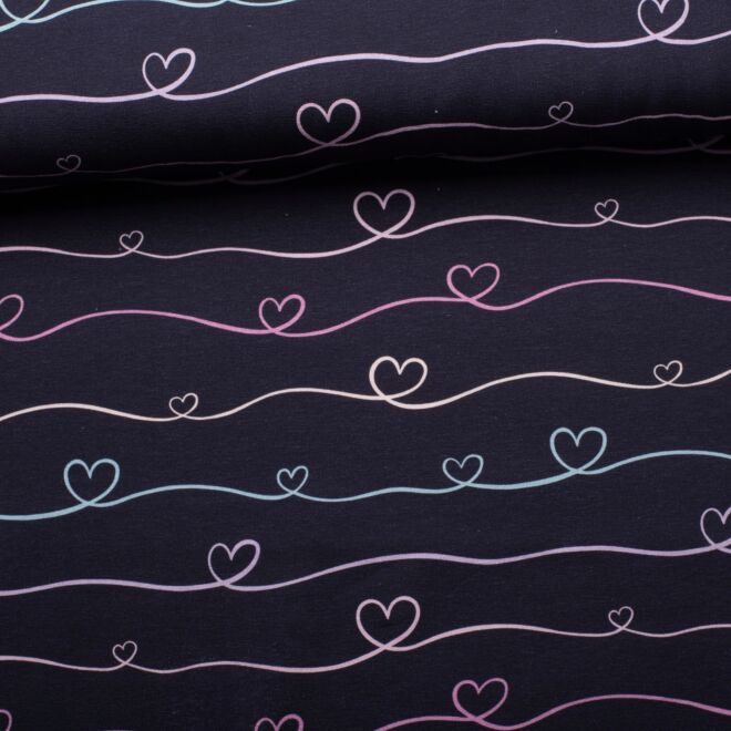 Baumwolljersey Fleurs by Lausemia - Streublumen dunkelblau