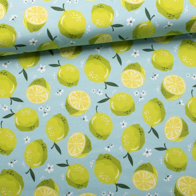 Baumwolljersey Fleurs by Lausemia - Streublumen dunkelblau