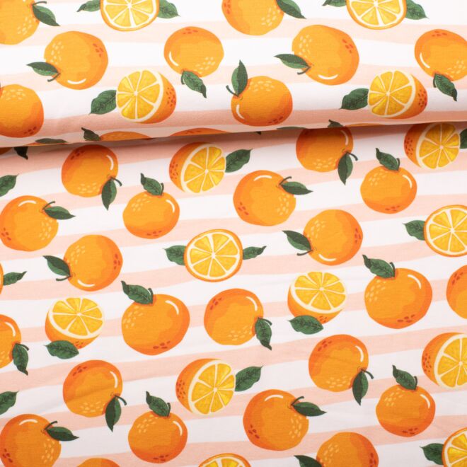 Baumwolljersey Melody Zitronen gelb