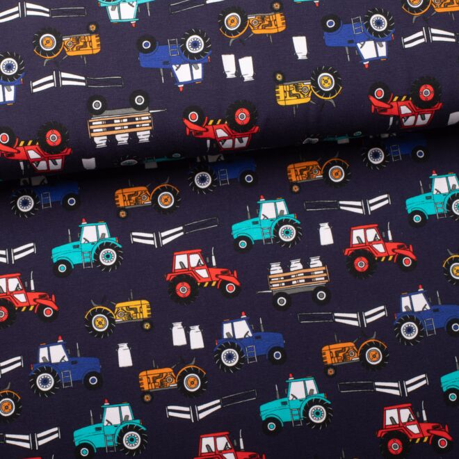 Baumwolljersey Leo groß anthrazit