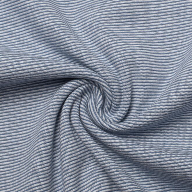 Ringelbündchen denimblau/hellblau