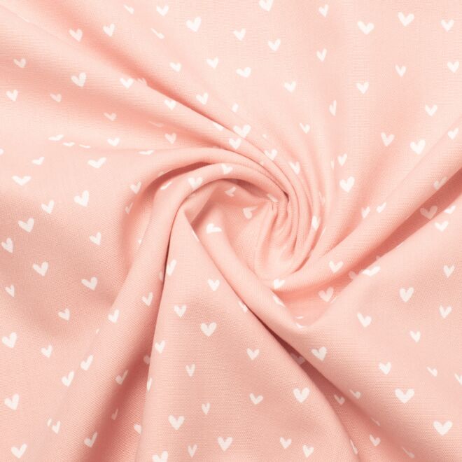 Baumwollwebware Mini Hearts puderrosa